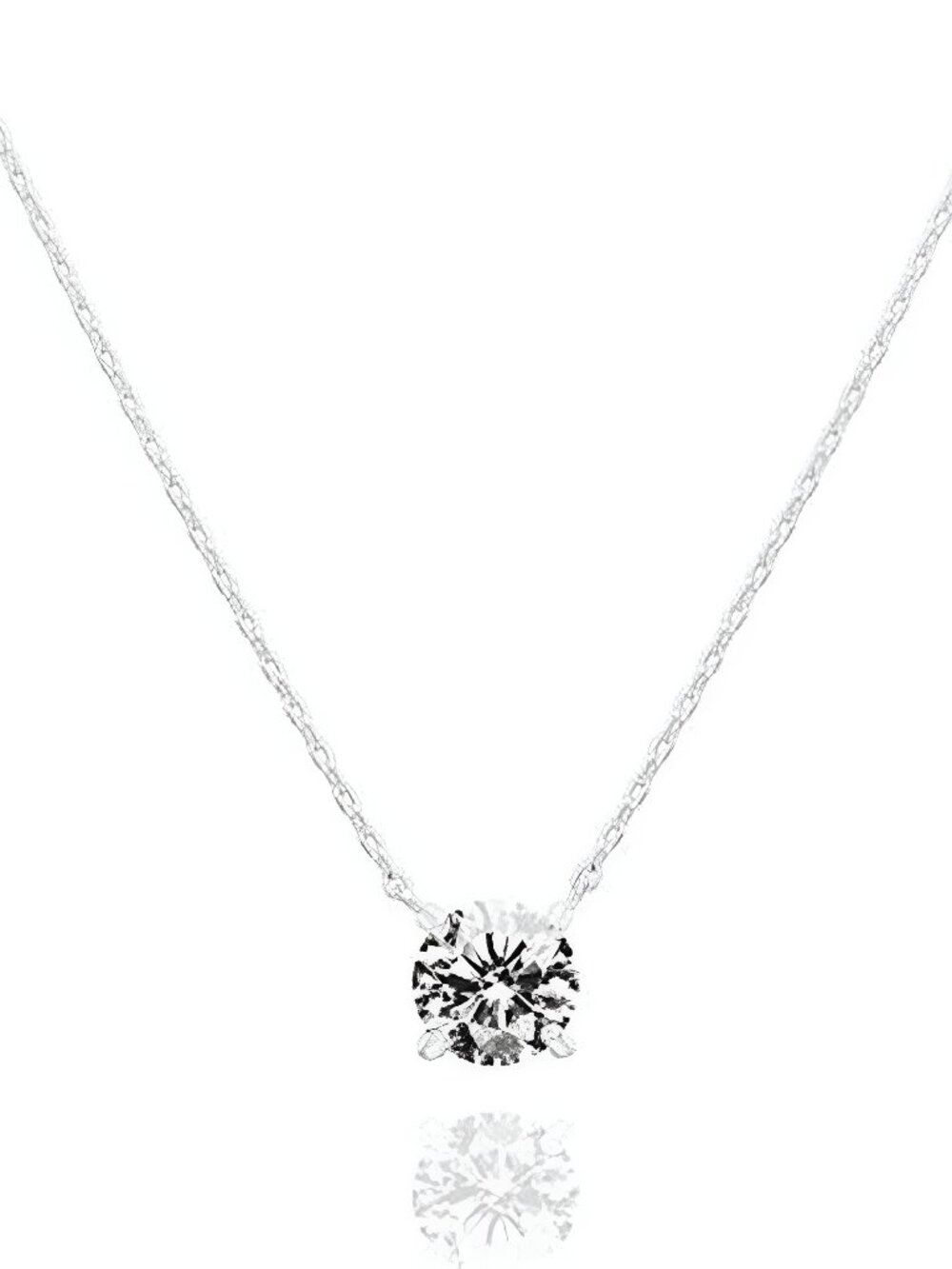 14K Gold Plated Crystal Solitaire 1.5 Carat (7.3mm) Cubic Zirconia Dainty